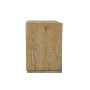Alpine Furniture Harper Light Oak Two-Drawer Nightstand With Soft-Close Glides, Solid Rubberwood, 30"W X 18"D X 25"H 255-02