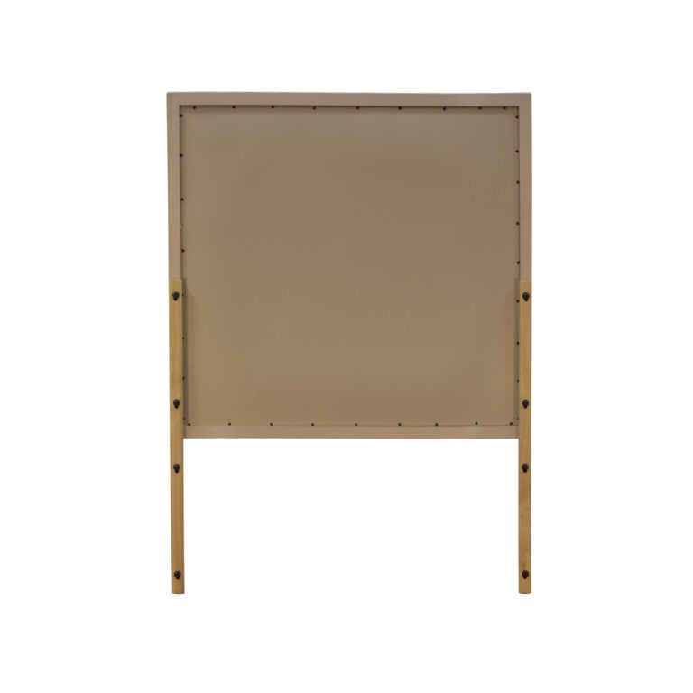 Alpine Furniture Harper Light Oak Framed Mirror, 40" X 38" Fully Assembled Rubberwood Vanity Accent To Brighten Space 255-06