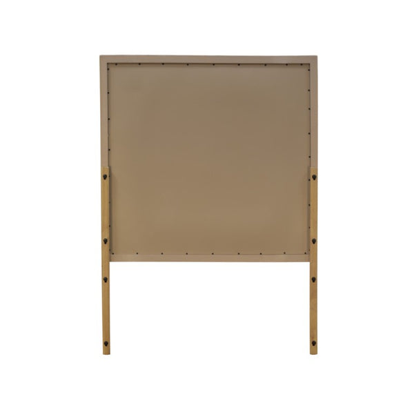Alpine Furniture Harper Light Oak Framed Mirror, 40" X 38" Fully Assembled Rubberwood Vanity Accent To Brighten Space 255-06