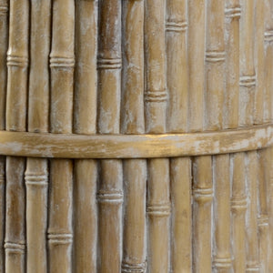 Wildwood Tobago Whitewashed Bamboo-Style Table Lamp With Antique Brass Accents — 32.5" Height, Timeless Coastal Chic 25500