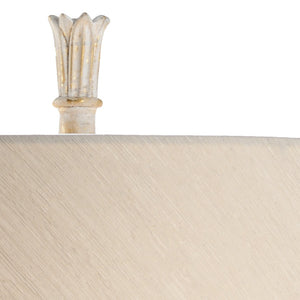 Wildwood Tobago Whitewashed Bamboo-Style Table Lamp With Antique Brass Accents — 32.5" Height, Timeless Coastal Chic 25500