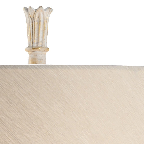 Wildwood Tobago Whitewashed Bamboo-Style Table Lamp With Antique Brass Accents — 32.5" Height, Timeless Coastal Chic 25500