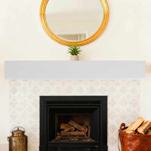 English Elm 60'' Paulownia Wood Floating Mantel Shelf Farmhouse Rustic Wall Display 70 Lb W2640P454232
