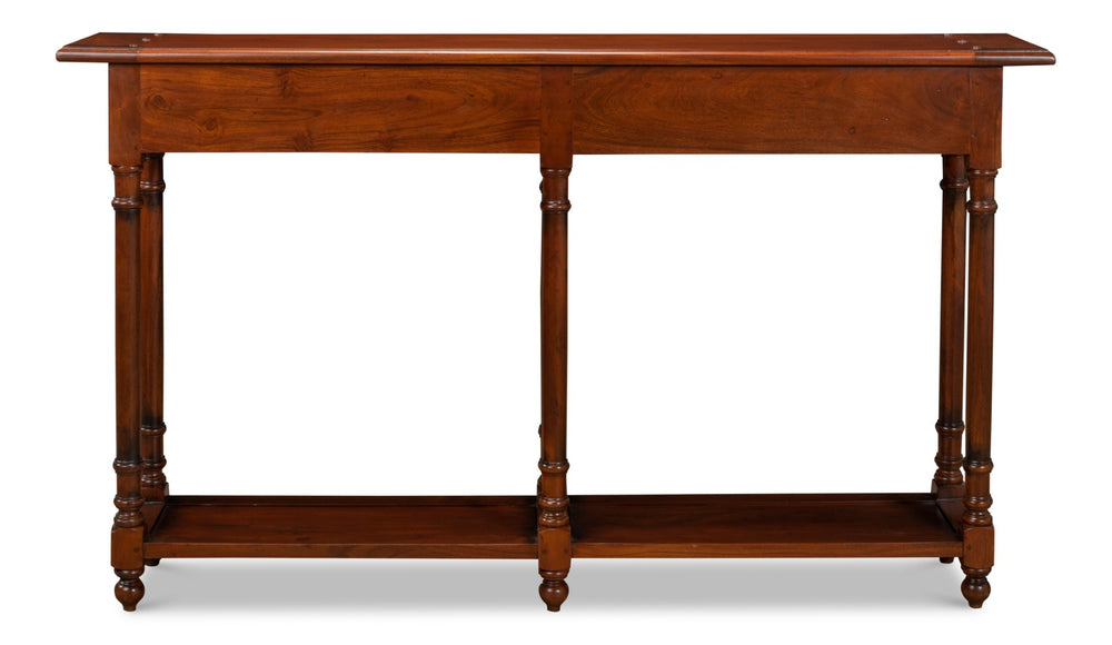 Sarreid Josephson Console Table - Elegant Walnut Finish With Acacia Wood & Stylish Aged Bronze Knobs Brown  25505-2