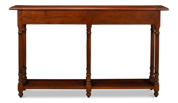 Sarreid Josephson Console Table - Elegant Walnut Finish With Acacia Wood & Stylish Aged Bronze Knobs Brown  25505-2