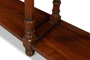 Sarreid Josephson Console Table - Elegant Walnut Finish With Acacia Wood & Stylish Aged Bronze Knobs Brown  25505-2