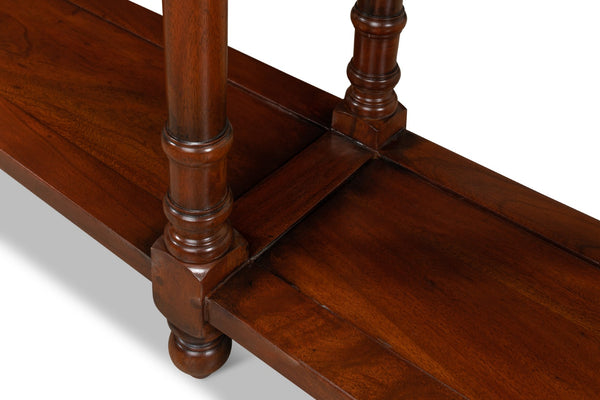 Sarreid Josephson Console Table - Elegant Walnut Finish With Acacia Wood & Stylish Aged Bronze Knobs Brown  25505-2