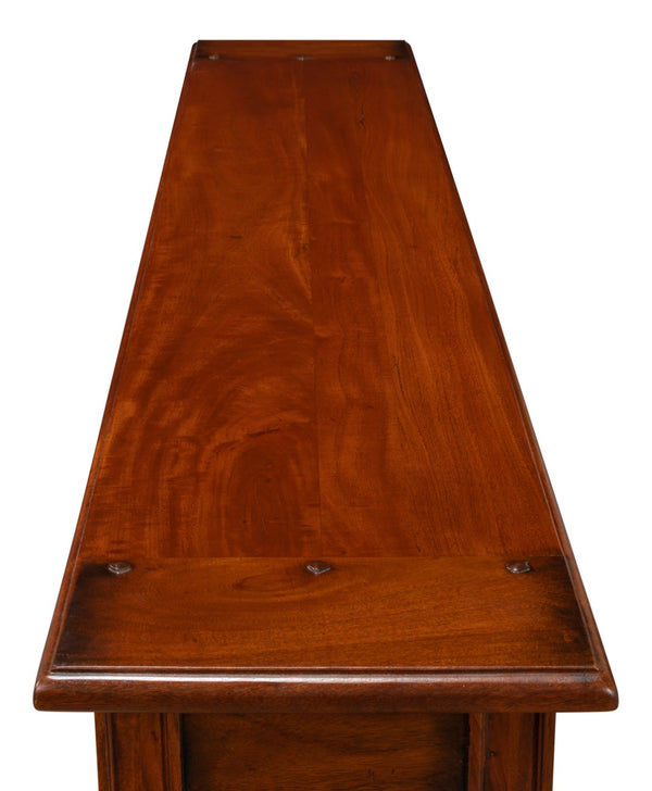 Sarreid Josephson Console Table - Elegant Walnut Finish With Acacia Wood & Stylish Aged Bronze Knobs Brown  25505-2