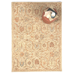Capel Rugs Avanti-francesca Eclectic Wool Area Rug With Vibrant Mosaic Design And Hand-worked Accents Latte, Gold 100% Wool 2551rs09001200700