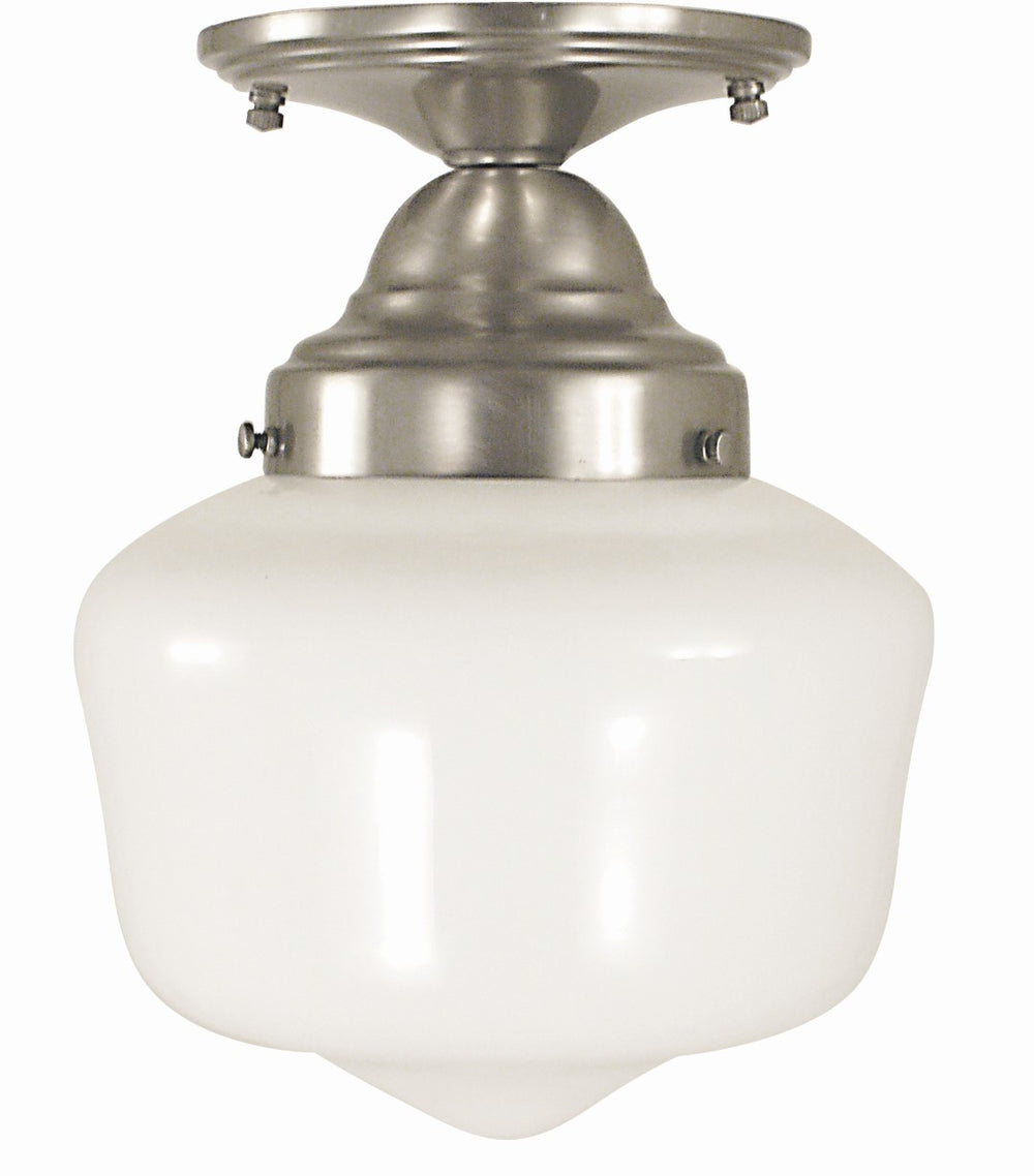 Framburg 1-light Classic Schoolhouse Pendant - Adjustable Flush Mount Lighting Made In The Usa For Style Polished Silver Metal 2558 Ps