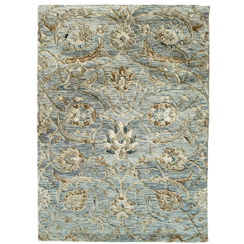 Capel Rugs Avanti-vivienne Eclectic Shakta Rug - Handcrafted 100% Wool With Colorful Mosaic Patterns And Motifs Grotto Blue, Green 100% Wool 2552rs09001200420