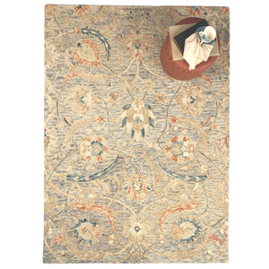 Capel Rugs Avanti-vivienne Eclectic Shakta Rug - Handcrafted 100% Wool With Colorful Mosaic Patterns And Motifs Grotto Blue, Green 100% Wool 2552rs09001200420