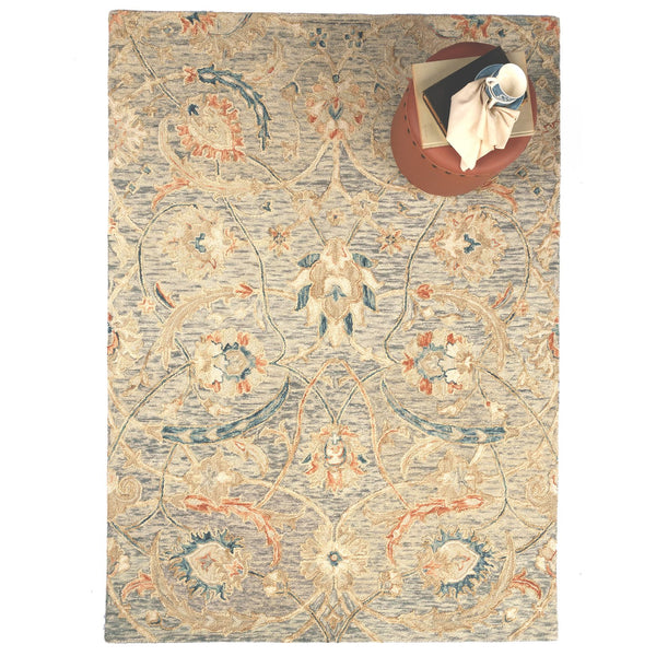 Capel Rugs Avanti-vivienne Eclectic Shakta Rug - Handcrafted 100% Wool With Colorful Mosaic Patterns And Motifs Grotto Blue, Green 100% Wool 2552rs09001200420