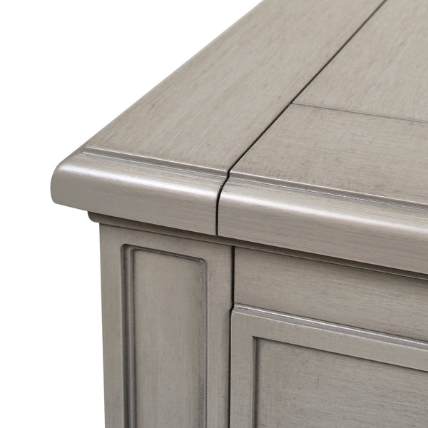 English Elm Jennifer Taylor Home - Dauphin Elegant 5-Drawer Executive Desk In Grey Cashmere With Gold Accents For Stylish Workspaces B2719P238476