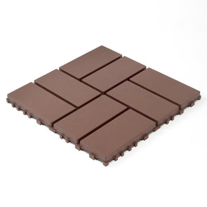 English Elm Plastic Snap Together Polypropylene Deck Tiles Waterproof Outdoor Patio Pool Flooring 44 Pack W3022P251845