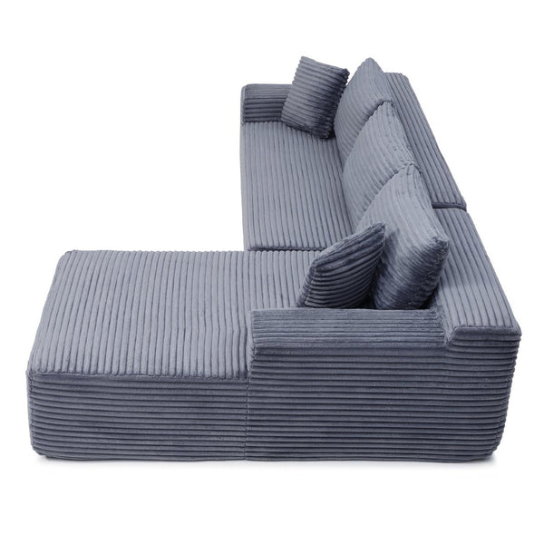 English Elm 105'' Modular Cloud Sectional with Deep Seat Corduroy Upholstery for Living Room W1117S00329