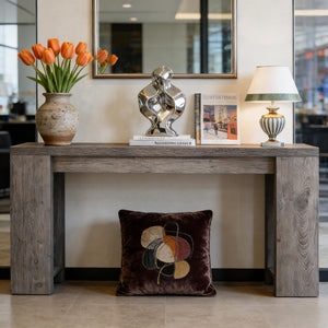English Elm Hall Console Table Industrial Rustic Two Tier Wood Tone Metal Frame Entryway Sofa Gray T3971P453177