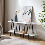 Celine Side Table Console in White 25547-WH Manhattan Comfort