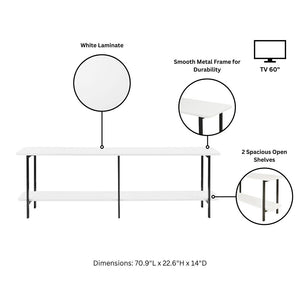 Celine Side Table Console in White 25555-WH Manhattan Comfort
