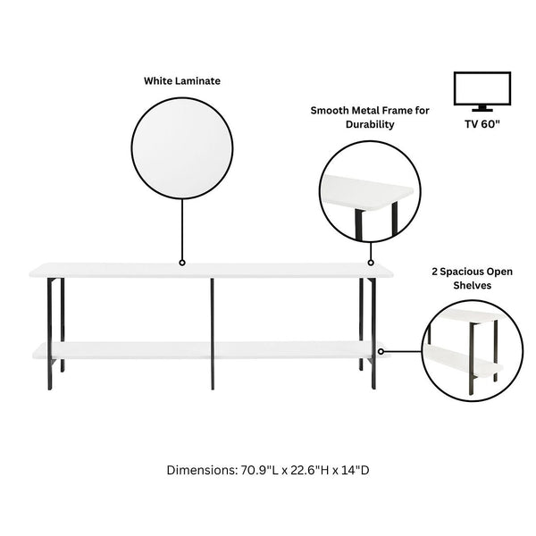 Celine Side Table Console in White 25555-WH Manhattan Comfort