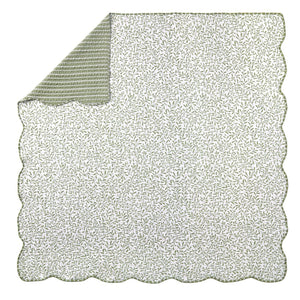 English Elm 3-piece King Quilt Set Scalloped Hem Microfiber Bedding for Master or Guest Room Sage Green B035P482950
