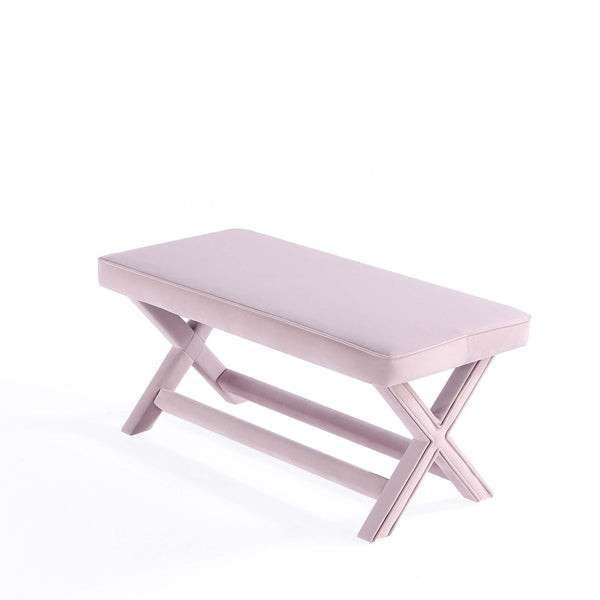 English Elm Abigail Mid-Century Modern Pink Velvet Upholstered Bench - Stylish Entryway & Bedroom Accent B365P398211