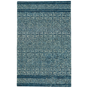 Capel Rugs Avanti-tanda Eclectic Wool Area Rug With Vibrant Mosaic Pattern And Hand-worked Details Chambray 100% Wool 2556rs07091000450