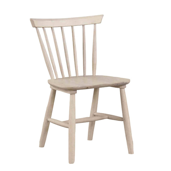 English Elm 2pc Mid-Century Dining Chairs with Spindle Back Molded Seat, White Oak Finish, Compact Comfort Set B2741P406732