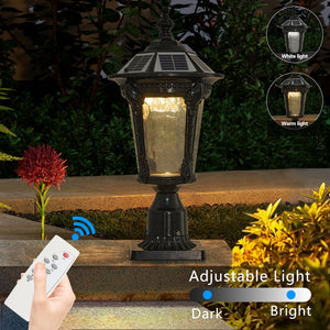 English Elm Retro Solar Lights Dimmable LED Outdoor Garden Lamp, Solar-Powered Auto On/Off, Weatherproof Charm W2312P368731