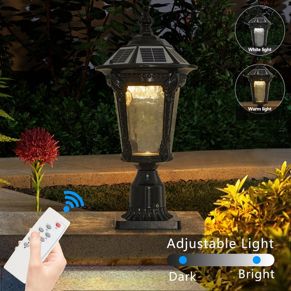 English Elm Retro Solar Lights Dimmable LED Outdoor Garden Lamp, Solar-Powered Auto On/Off, Weatherproof Charm W2312P368731