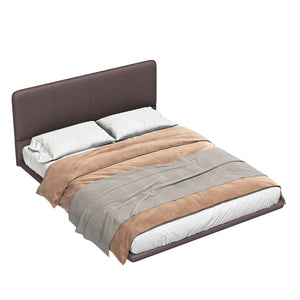 English Elm Christopher Knight Home® - Floating Bed Frame Modern PU Leather Platform Full Size with Under-Bed LED Lights, Durable, Easy Assemble Coffee 56.5 L x 21 W x 7 H N761P206085C