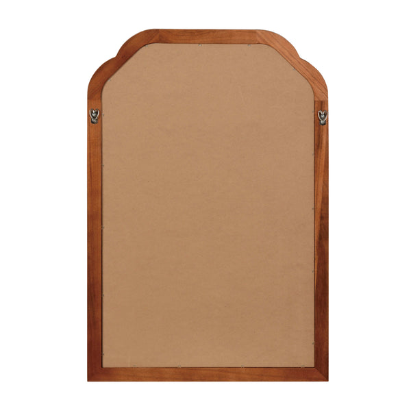 English Elm Yellowish Solid Wood Frame Rounded Corner Mirror 20"x30" Rustic Yellow Brown Tempered Glass Vanity Decor W2203P389095