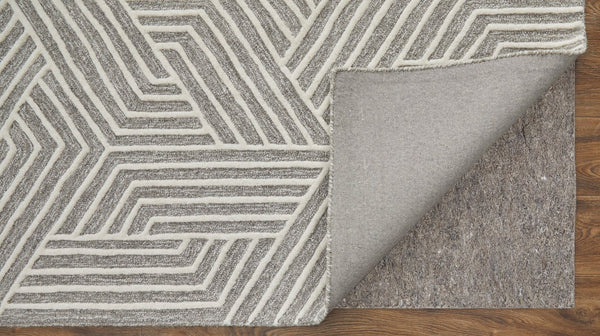 Feizy Rugs Lytton Hand-tufted Wool Geometric Rug – Durable, Stylish, And Perfect For Any High-traffic Space Gray,Ivory Wool T24t8010grycrmi68