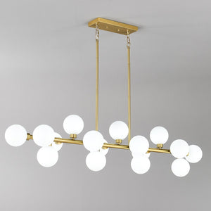 English Elm Pendant Lamp 16 Opal Seeded Glass Shades Gold Frame Farmhouse Dining Island Light Gold+White W5008P466519