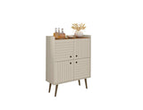 Manhattan Comfort Bogart Mid-Century Modern Accent Cabinet Off-White 255BMC10