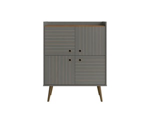 Manhattan Comfort Bogart Mid-Century Modern Accent Cabinet Grey 255BMC50