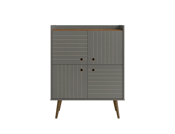 Manhattan Comfort Bogart Mid-Century Modern Accent Cabinet Grey 255BMC50