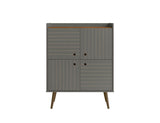 Manhattan Comfort Bogart Mid-Century Modern Accent Cabinet Grey 255BMC50