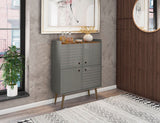 Manhattan Comfort Bogart Mid-Century Modern Accent Cabinet Grey 255BMC50