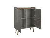 Manhattan Comfort Bogart Mid-Century Modern Accent Cabinet Grey 255BMC50