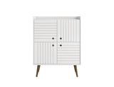 Manhattan Comfort Bogart Mid-Century Modern Accent Cabinet White 255BMC6