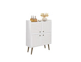 Manhattan Comfort Bogart Mid-Century Modern Accent Cabinet White 255BMC6