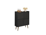 Manhattan Comfort Bogart Mid-Century Modern Accent Cabinet Black 255BMC8