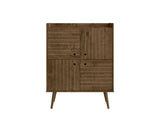 Manhattan Comfort Bogart Mid-Century Modern Accent Cabinet Rustic Brown 255BMC9