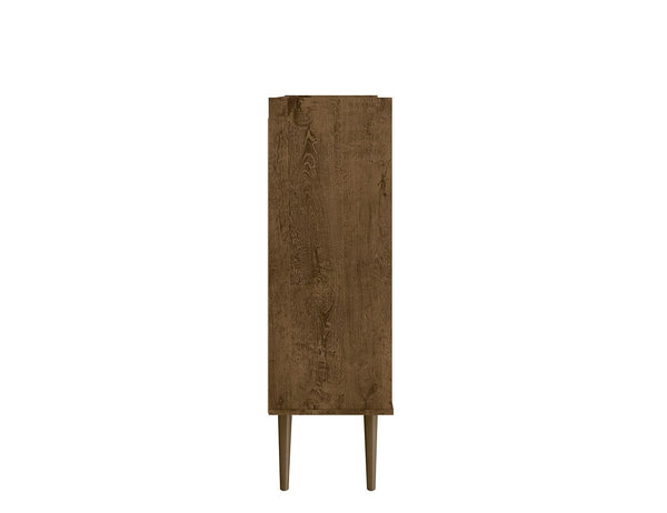 Manhattan Comfort Bogart Mid-Century Modern Accent Cabinet Rustic Brown 255BMC9