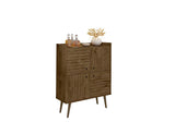 Manhattan Comfort Bogart Mid-Century Modern Accent Cabinet Rustic Brown 255BMC9