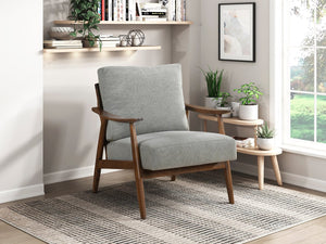English Elm Modern Plush Accent Chair with Solid Wood Frame, Mid-Century Contemporary Armchair for Cozy Living Rooms and Lounges Gray 31.5 L x 25.25 W x 19.75 H B011P287548