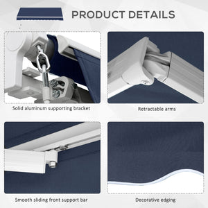 English Elm Outsunny 10' X 8' Retractable Awning - Stylish Uv & Water-Resistant Sunshade For Patios & Balconies W2225P174153-GIGA
