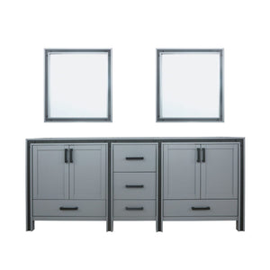 English Elm Dark Grey Double Bath Vanity 80" W With 30" Mirrors - Elegant Storage & Durable Design For Bathrooms B2731S00587