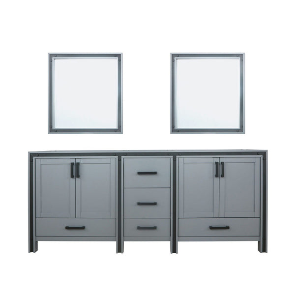English Elm Dark Grey Double Bath Vanity 80" W With 30" Mirrors - Elegant Storage & Durable Design For Bathrooms B2731S00587